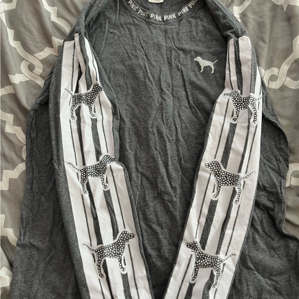 PINK long sleeve bedazzled shirt